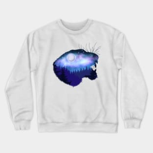 Blue Tiger Head Silhouette Crewneck Sweatshirt